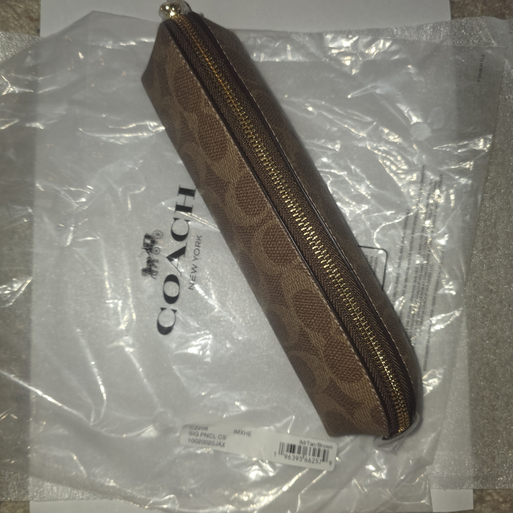 NWT Coach Brown Pencil Case - Picture 3 of 7